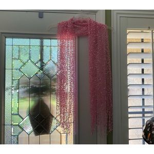 Beautiful Open Weave Crocheted Bubblegum Pink Scarf